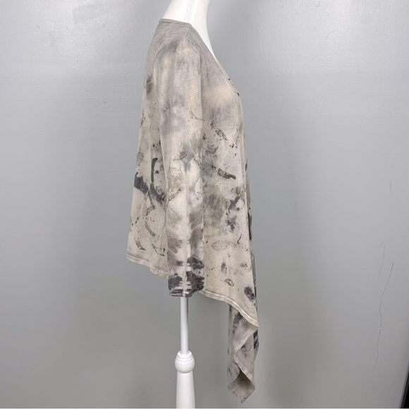 Athleta abstract earth tone tie dye open front wrap cardigan, small/medium. - Picture 4 of 10